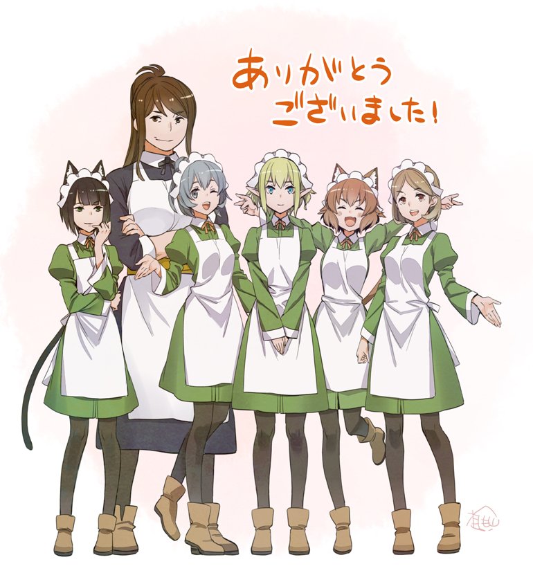 ryu lion, syr flover, anya fromel, lunoire faust, chloe rollo, and 1 more (dungeon ni deai wo motomeru no wa machigatteiru darou ka) drawn by momoyama_hinase
