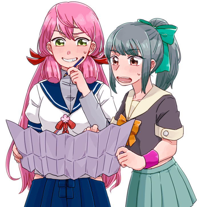 akashi and yuubari (kantai collection) drawn by kaisou_(mofuq)