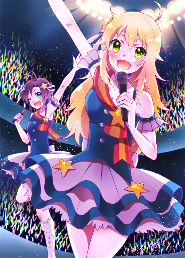hoshii miki and kikuchi makoto (idolmaster) drawn by naju_soreiyu