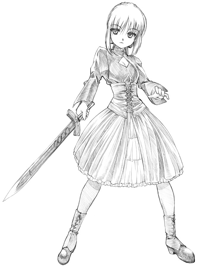 artoria pendragon and saber alter (fate and 1 more) drawn by yamaguchi_homupe