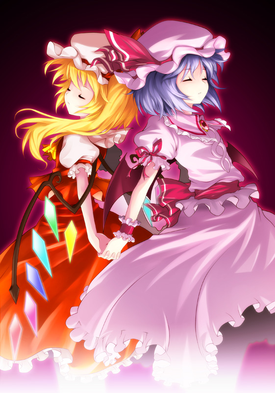 remilia scarlet and flandre scarlet (touhou) drawn by hong_(white_spider)