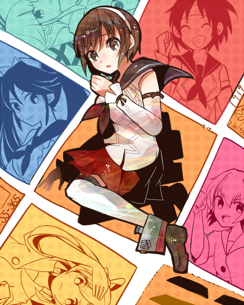 yura, abukuma, isuzu, kinu, nagara, and 1 more (kantai collection) drawn by itomugi-kun