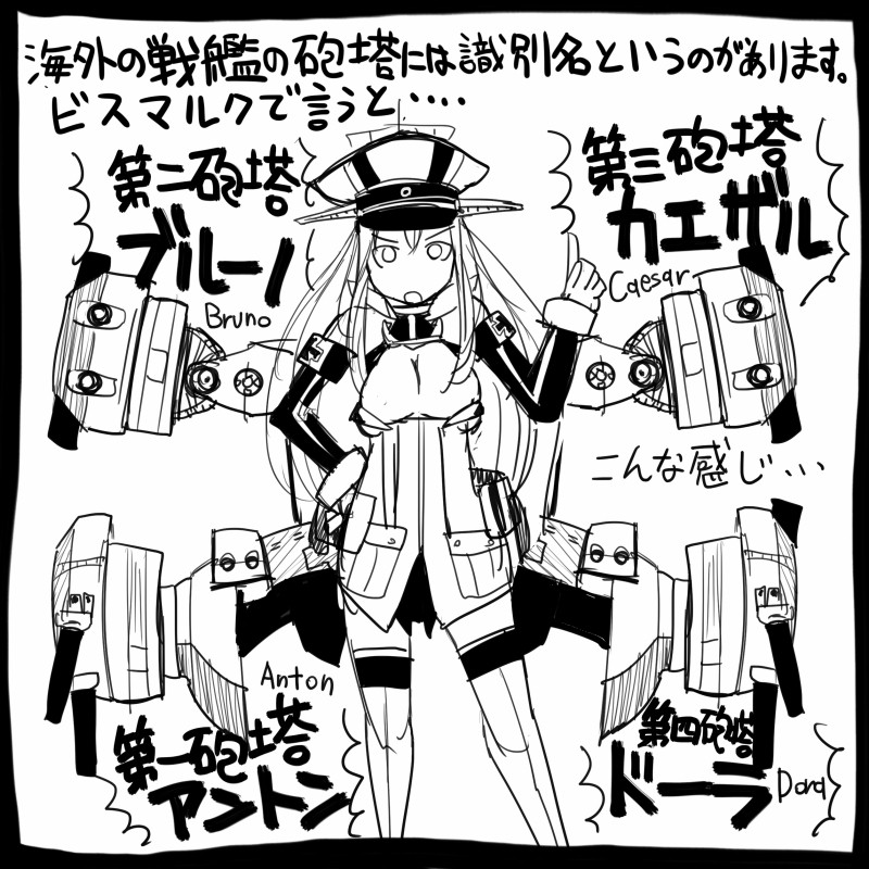 bismarck and bismarck kai (kantai collection) drawn by sakazaki_freddy