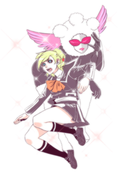 lisa silverman and eros (persona and 2 more) drawn by kafe_(egoisticeroticism)