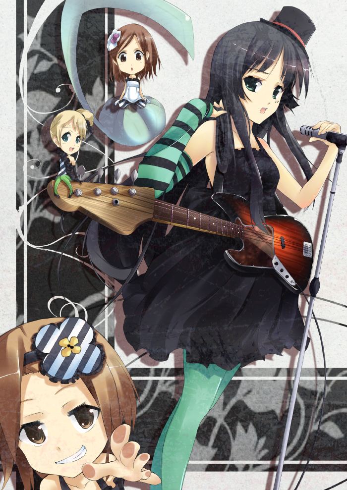 akiyama mio, hirasawa yui, tainaka ritsu, and kotobuki tsumugi (k-on!) drawn by m.h