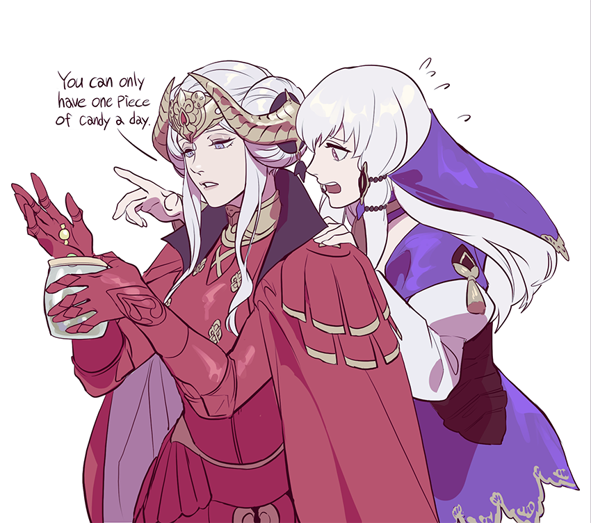 edelgard von hresvelg and lysithea von ordelia (fire emblem and 1 more) drawn by byuub
