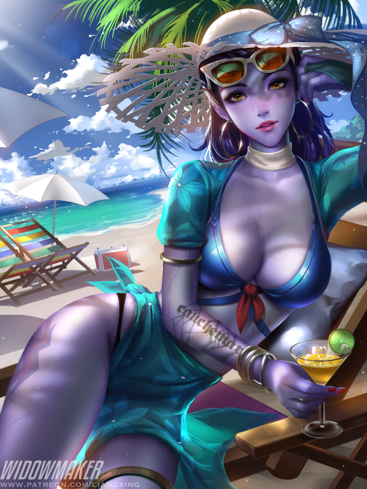 widowmaker and cote d'azur widowmaker (overwatch and 1 more) drawn by liang_xing