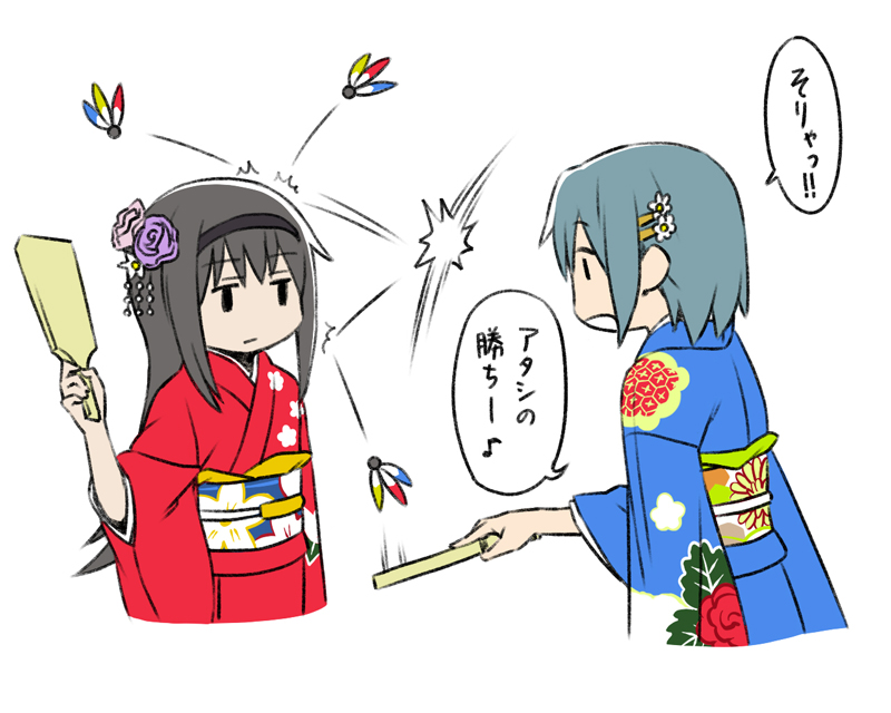 akemi homura and miki sayaka (mahou shoujo madoka magica) drawn by oda_takayuki