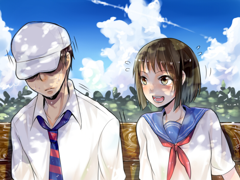karasawa toshiyuki and habara (danshi koukousei no nichijou) drawn by miying_(ho_ru03_15)