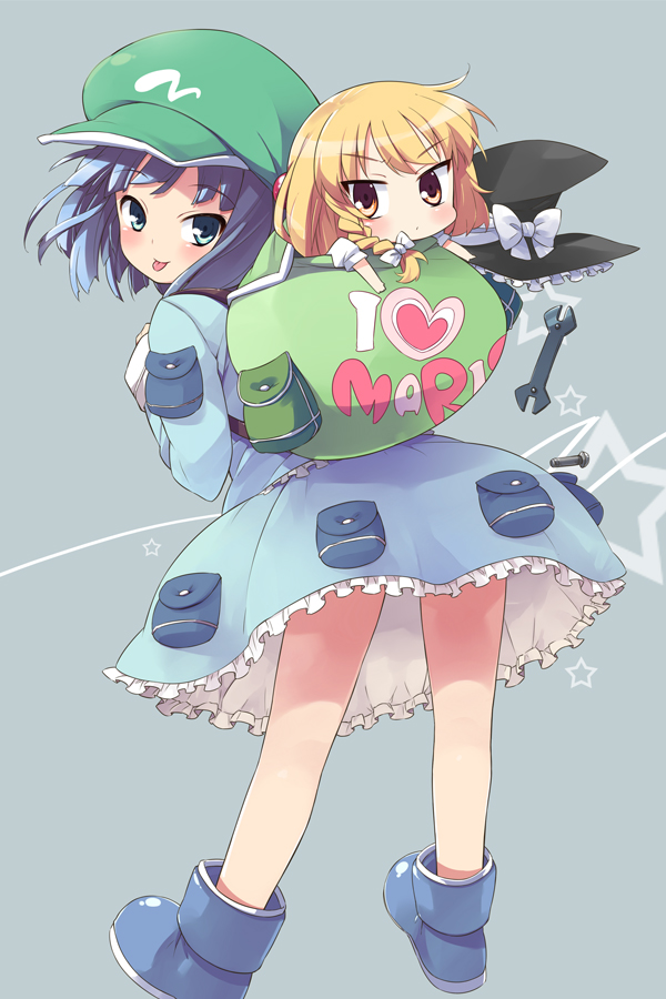 kirisame marisa and kawashiro nitori (touhou) drawn by hama_chon