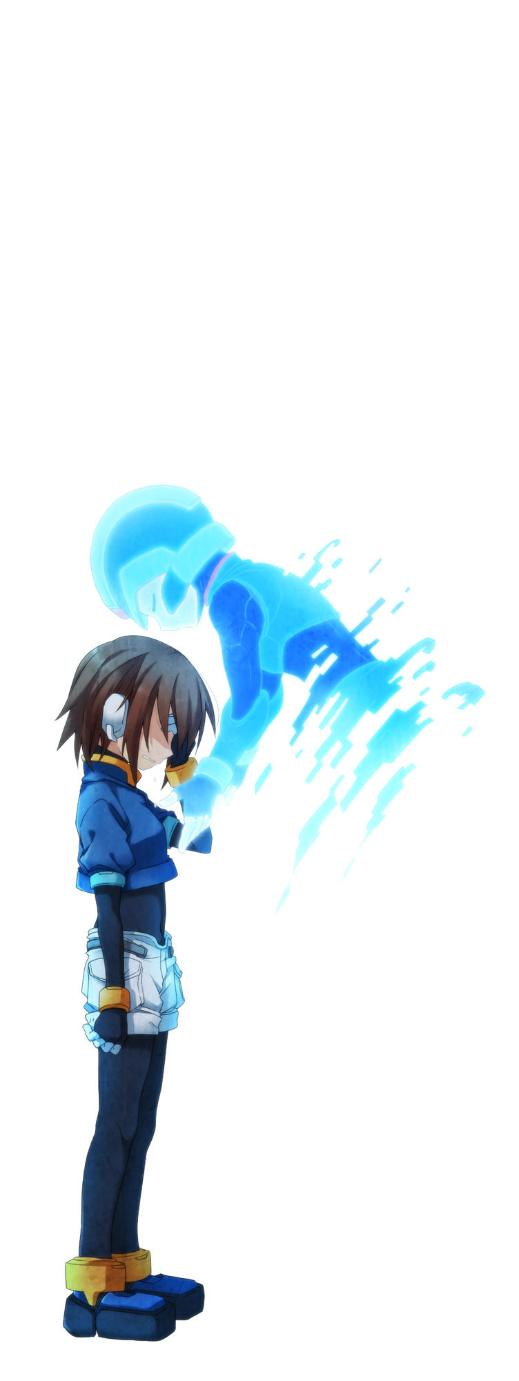 x, aile, and cyber elf x (mega man and 2 more) drawn by re_ghotion