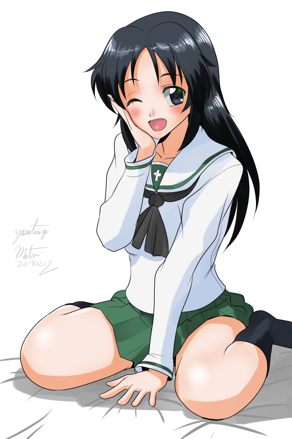 yamagou ayumi (girls und panzer) drawn by matsui_yasutsugu