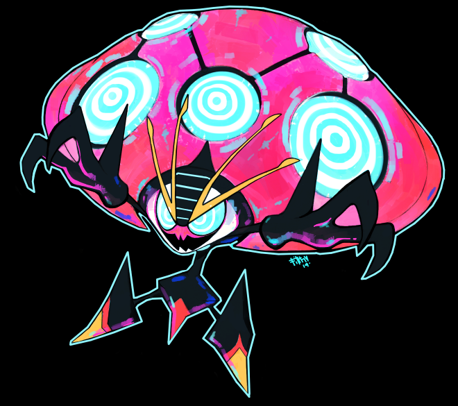orbeetle and gigantamax orbeetle (pokemon) drawn by wind-up-cryptid