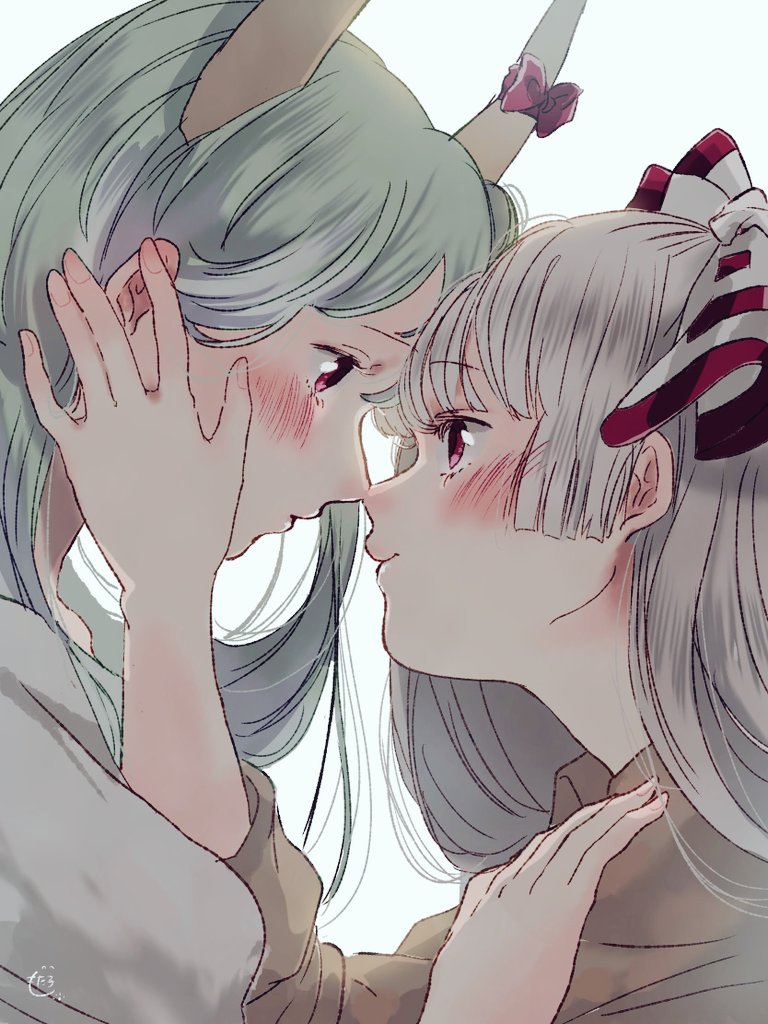 fujiwara no mokou, kamishirasawa keine, and ex-keine (touhou) drawn by mokoiscat