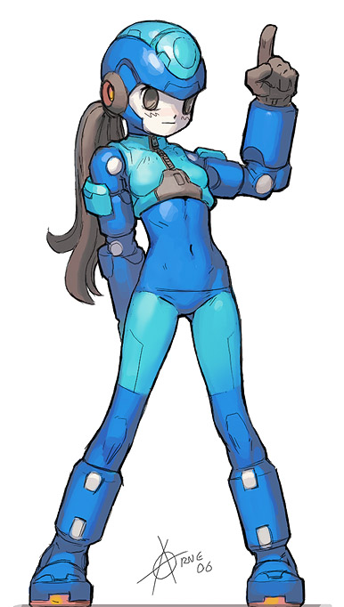 mega man (mega man) drawn by arne_(android_arts)