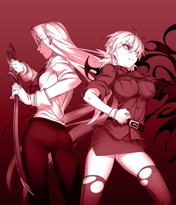 seras victoria and integra hellsing (hellsing) drawn by kayama_(fukayama)