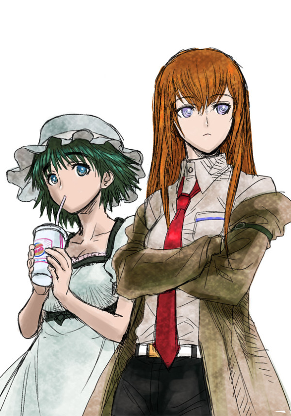 makise kurisu and shiina mayuri (steins;gate and 1 more) drawn by hiroe_rei