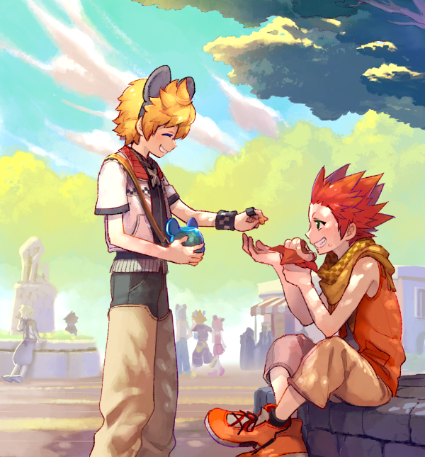sora, roxas, kairi, riku, ventus, and 2 more (kingdom hearts) drawn by vocon