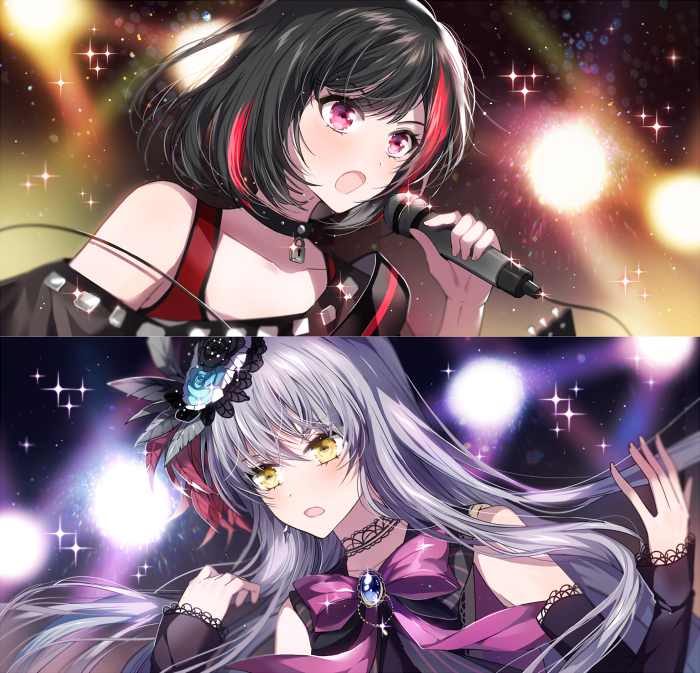 mitake ran and minato yukina (bang dream!) drawn by nennen