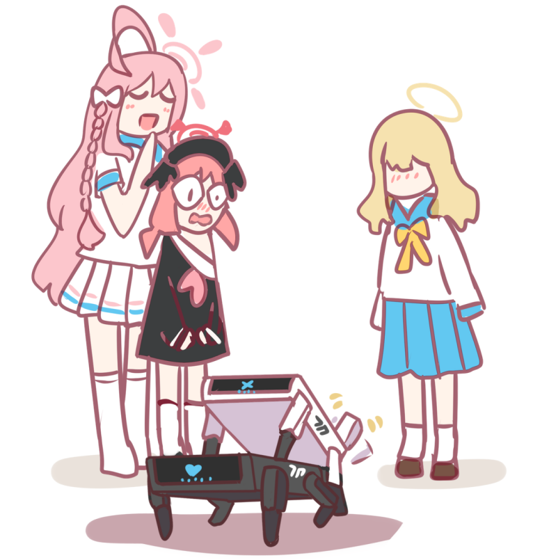 koharu, hanako, and trinity student (blue archive) drawn by ideolo