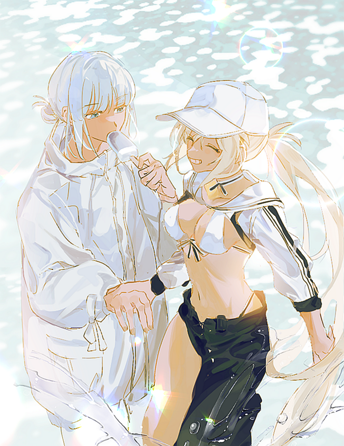 artoria pendragon, artoria caster, and oberon (fate and 1 more) drawn by ss_un17
