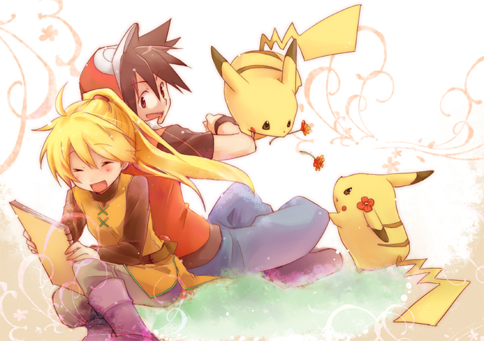 pikachu, red, yellow, pika, and chuchu (pokemon and 1 more) drawn by unagi_(kobucha_blaster)