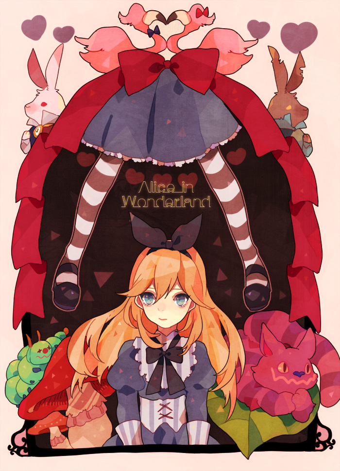 alice and cheshire cat (alice's adventures in wonderland) drawn by miyako_(xxxbibit)