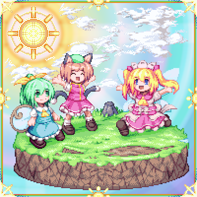 chen, daiyousei, and sunny milk (touhou) drawn by kisasage_kouta