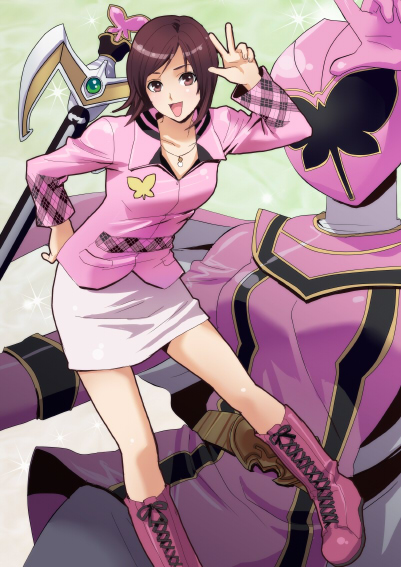 magipink and ozu houka (super sentai and 1 more) drawn by izumi_rion