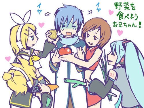 hatsune miku, kagamine rin, kagamine len, kaito, and meiko (vocaloid)
