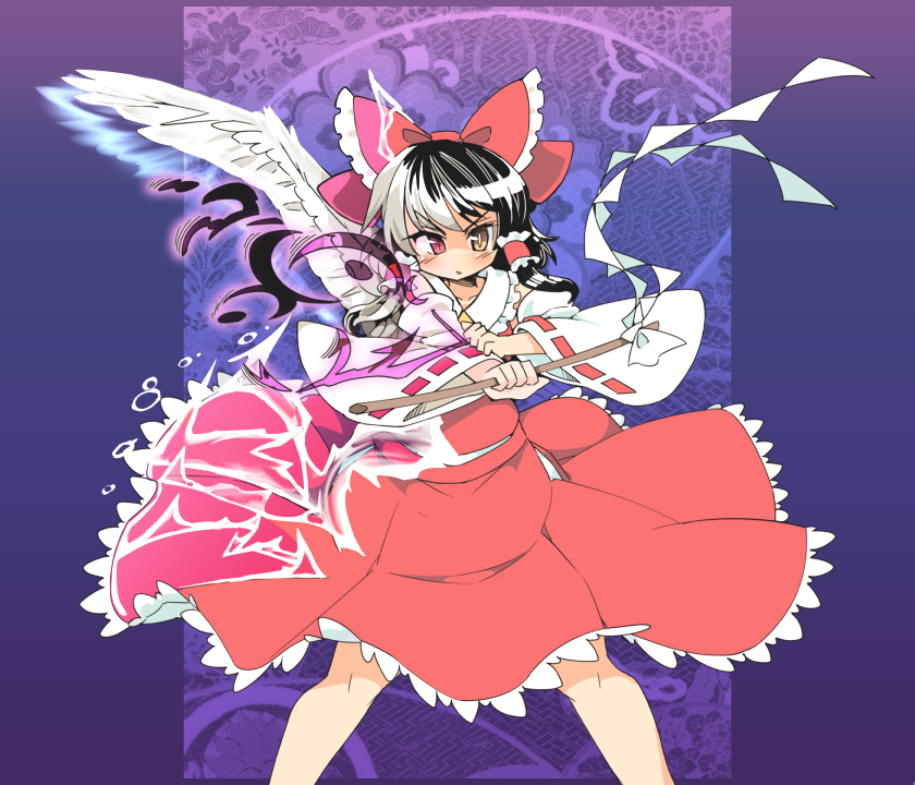 hakurei reimu and kishin sagume (touhou) drawn by ini_(inunabe00)