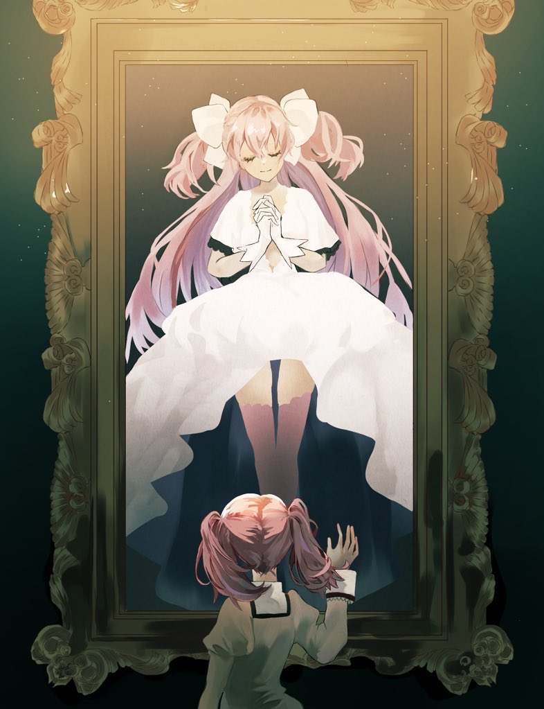 kaname madoka and ultimate madoka (mahou shoujo madoka magica and 1 more) drawn by nekommokuwan