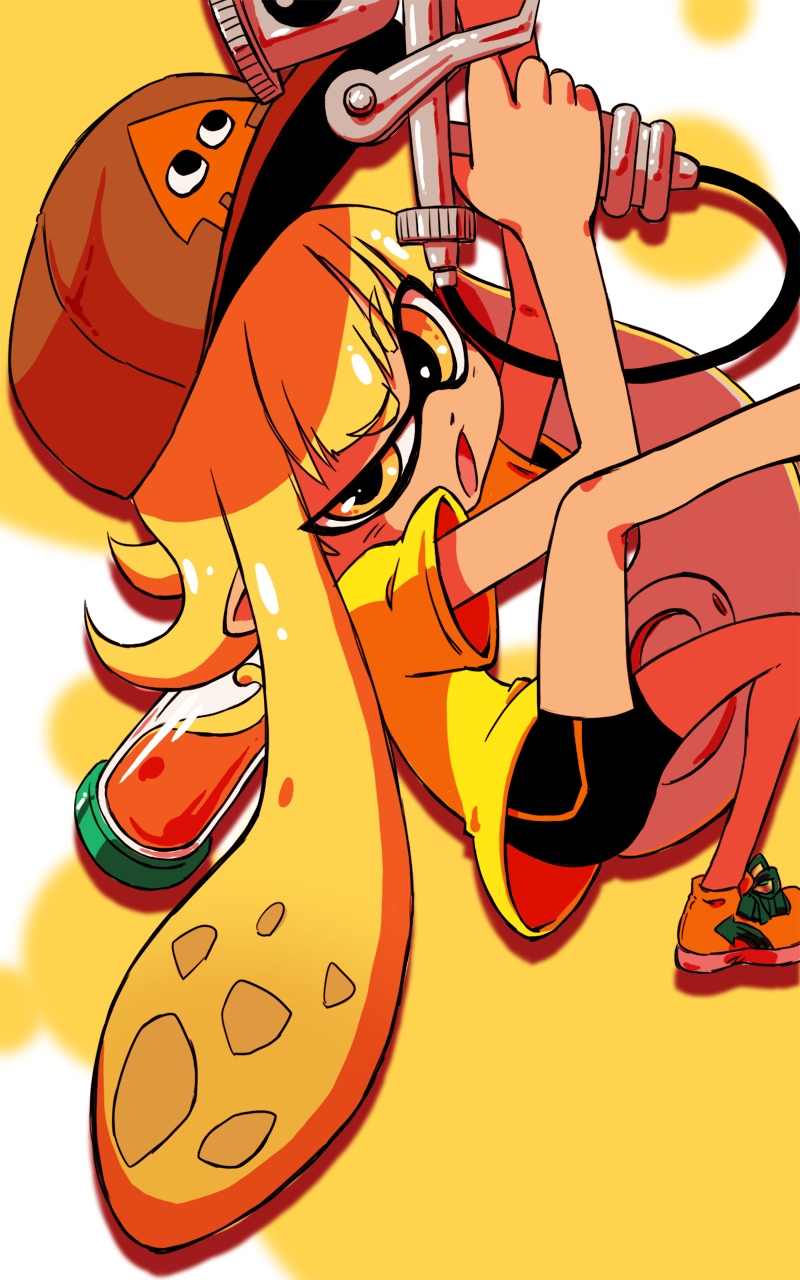inkling player character and inkling girl (splatoon and 1 more) drawn by sonson_(eleven)