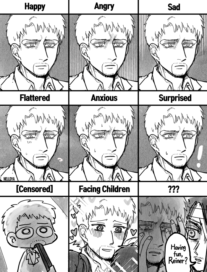 eren yeager and reiner braun (shingeki no kyojin) drawn by mina_(als_dk)
