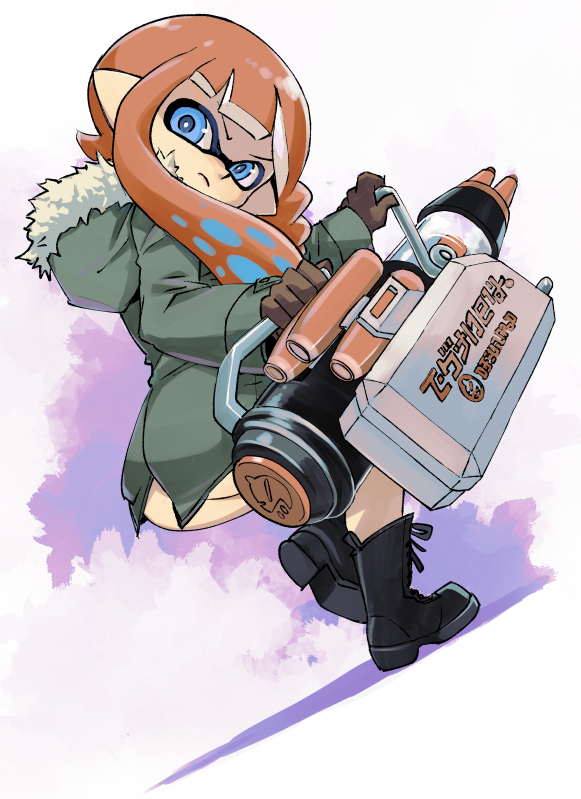 inkling player character and inkling girl (splatoon and 1 more) drawn by muramasa_mikado