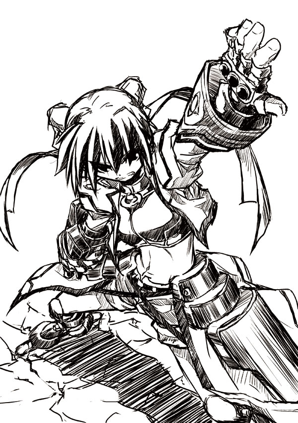 subaru nakajima, revolver knuckle, and mach caliber (lyrical nanoha and 1 more) drawn by yuuka_(o.t.kingdom)