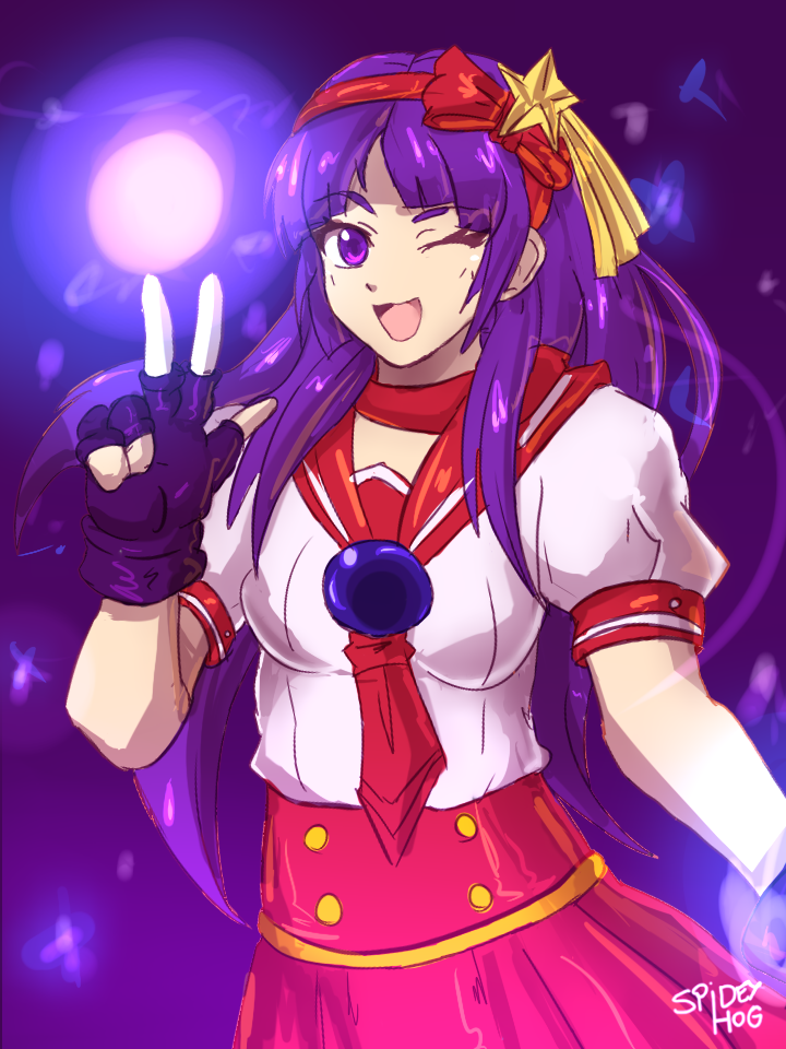 asamiya athena (the king of fighters and 1 more) drawn by lapres