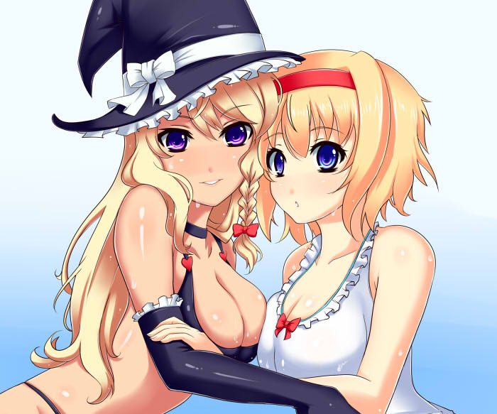 kirisame marisa and alice margatroid (touhou) drawn by bitaraga