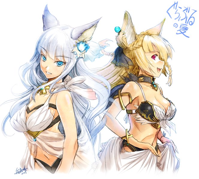 korwa and yuisis (granblue fantasy) drawn by funaya_sakichi