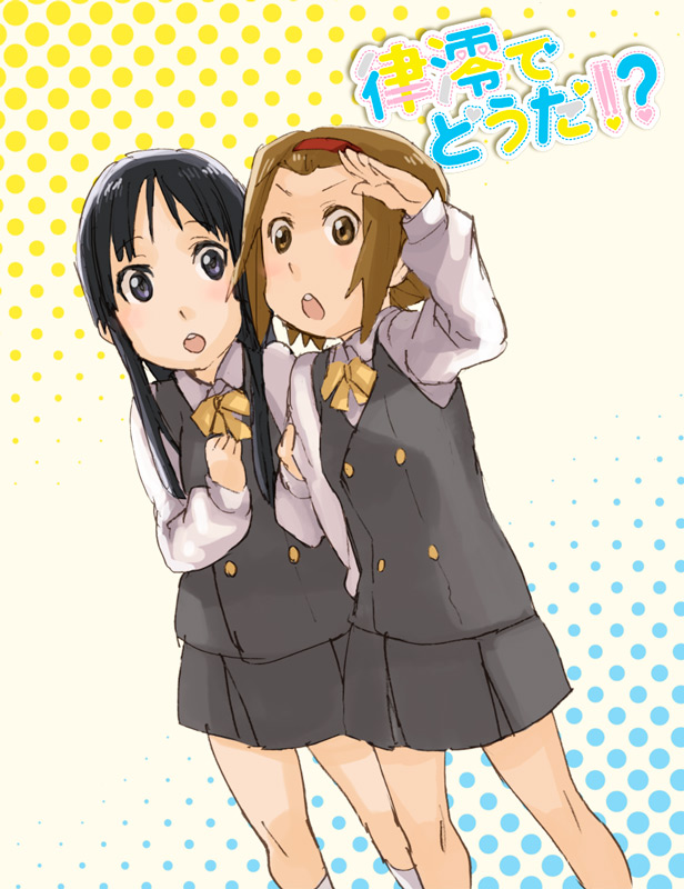 akiyama mio and tainaka ritsu (k-on!) drawn by fukutarou_(enji127)