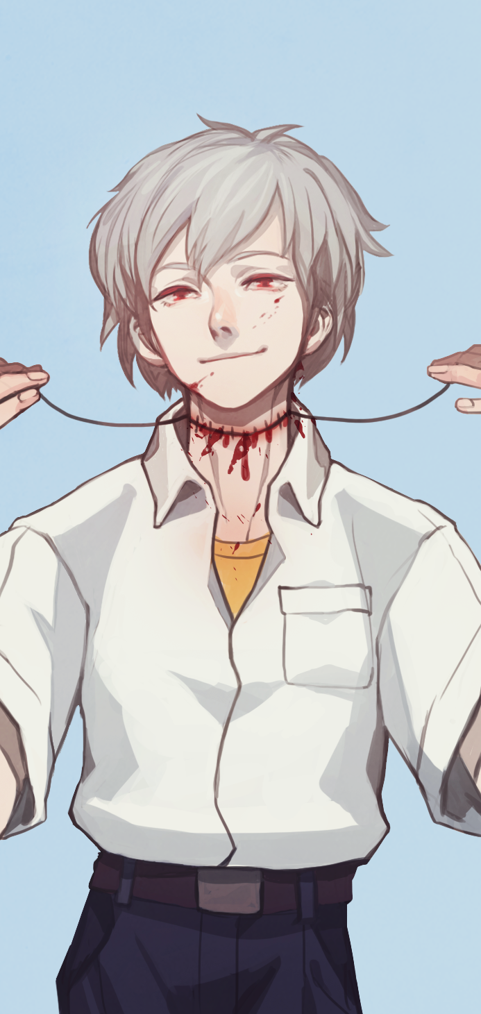 nagisa kaworu (neon genesis evangelion) drawn by lemoncitrus