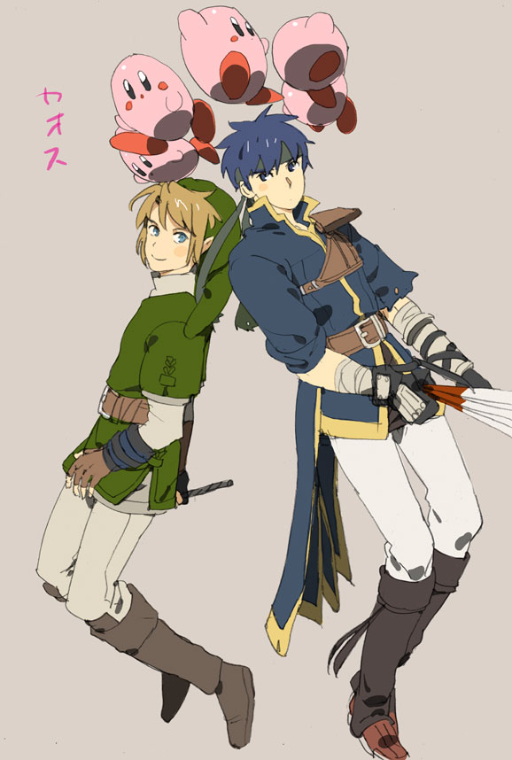 link, kirby, and ike (fire emblem and 4 more) drawn by uichi