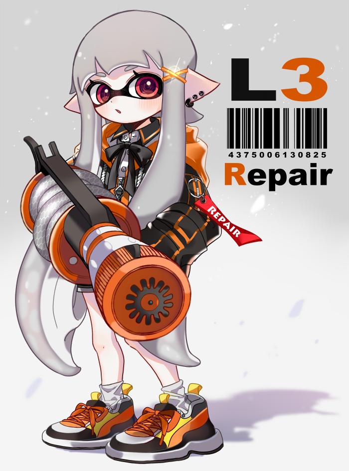 inkling player character and inkling girl (splatoon and 1 more) drawn by maco_spl