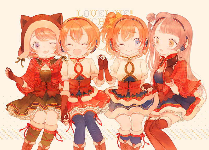 minami kotori, kosaka honoka, hoshizora rin, and koizumi hanayo (love live! and 2 more) drawn by pechika