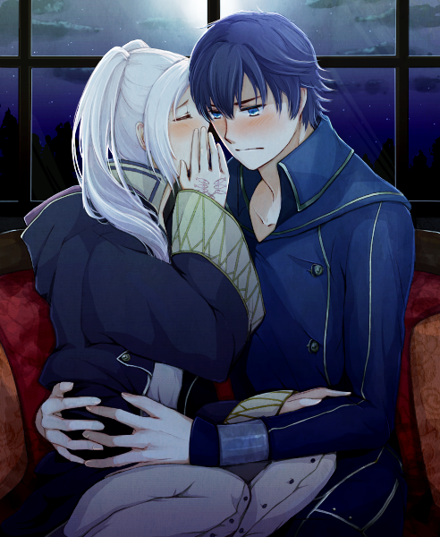 female robin and chrom (fire emblem and 1 more) drawn by fukune