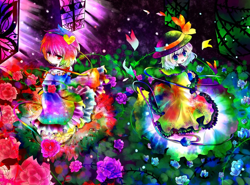 komeiji koishi and komeiji satori (touhou) drawn by kazu_(muchuukai)