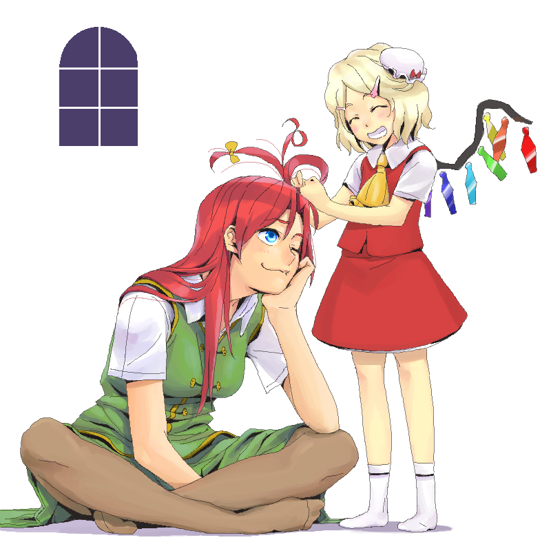 flandre scarlet and hong meiling (touhou) drawn by shintaro_(honmaguro)