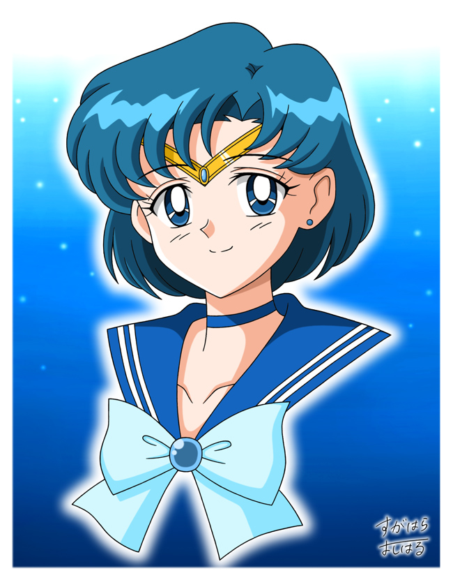 mizuno ami and sailor mercury (bishoujo senshi sailor moon) drawn by sugamaru