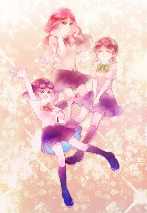 otonashi haruna, raimon natsumi, and kino aki (inazuma eleven) drawn by mameezu