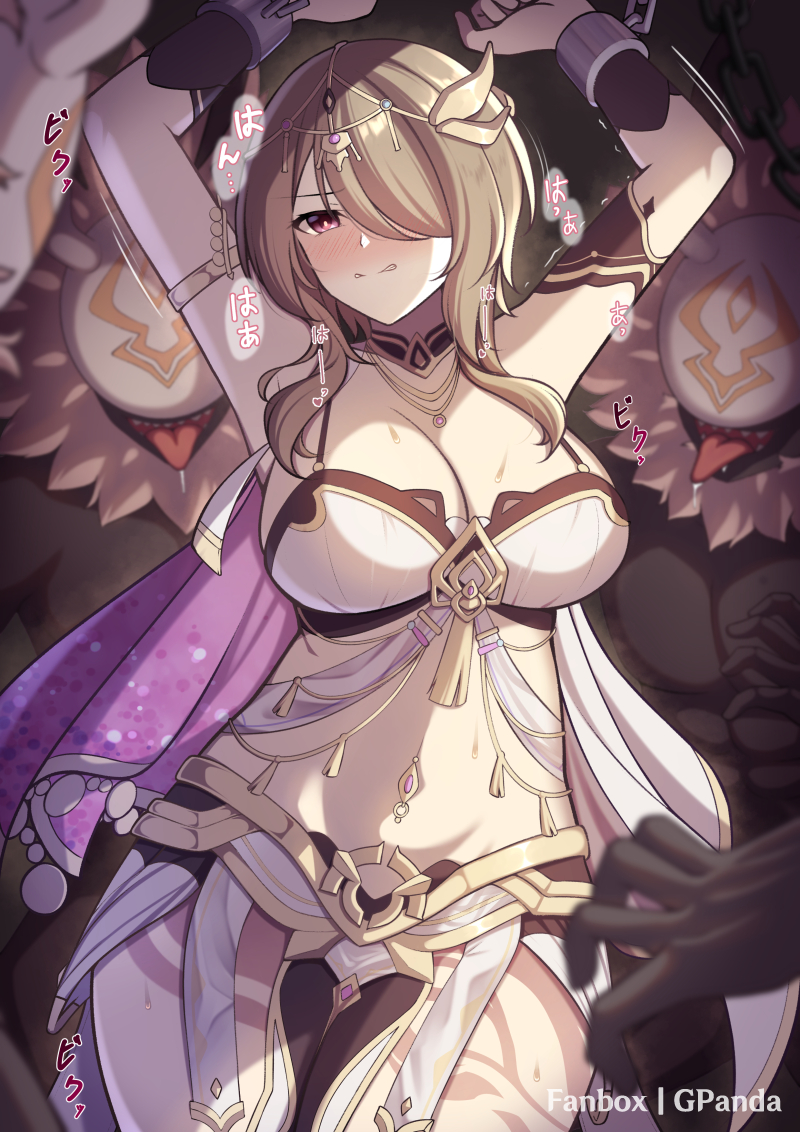 rita rossweisse and hilichurl (genshin impact and 3 more) drawn by guardian-panda